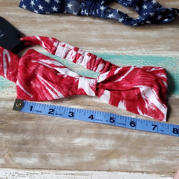 Set of 2 Bow Hair Wraps Hairbands American USA - Picture 3 of 6